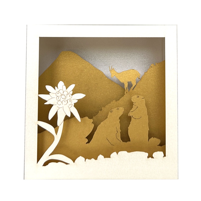 Carte pop-up Marmotte