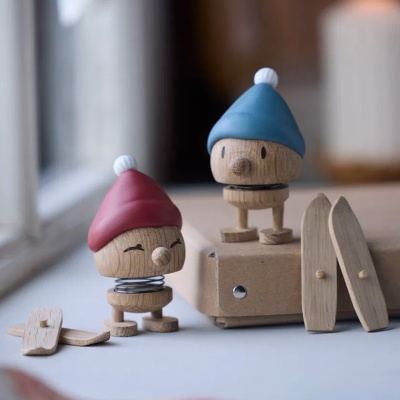 Skieur Bumble en bois