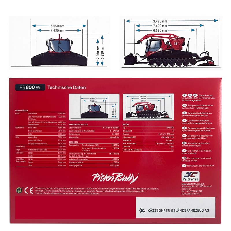 Dameuse PistenBully 800 W 1:43 - Jaegerndorfer Collection