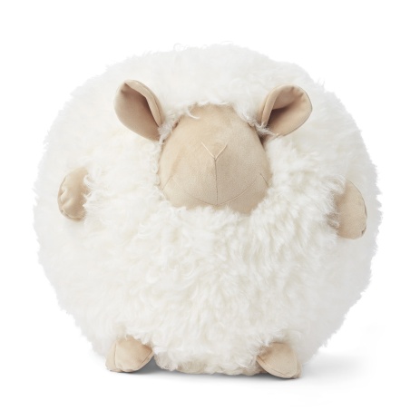 Coussin mouton rond blanc