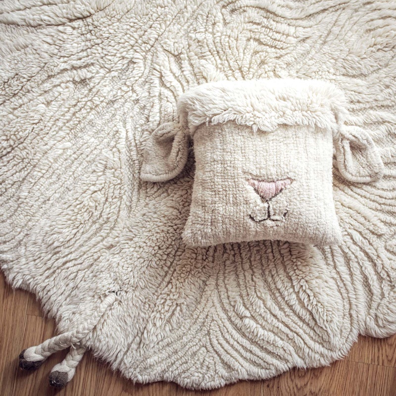 Tapis en laine lavable - Mouton au nez rose