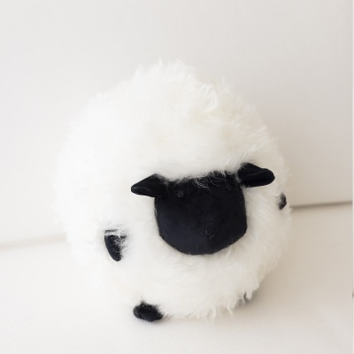Coussin mouton rond nez noir